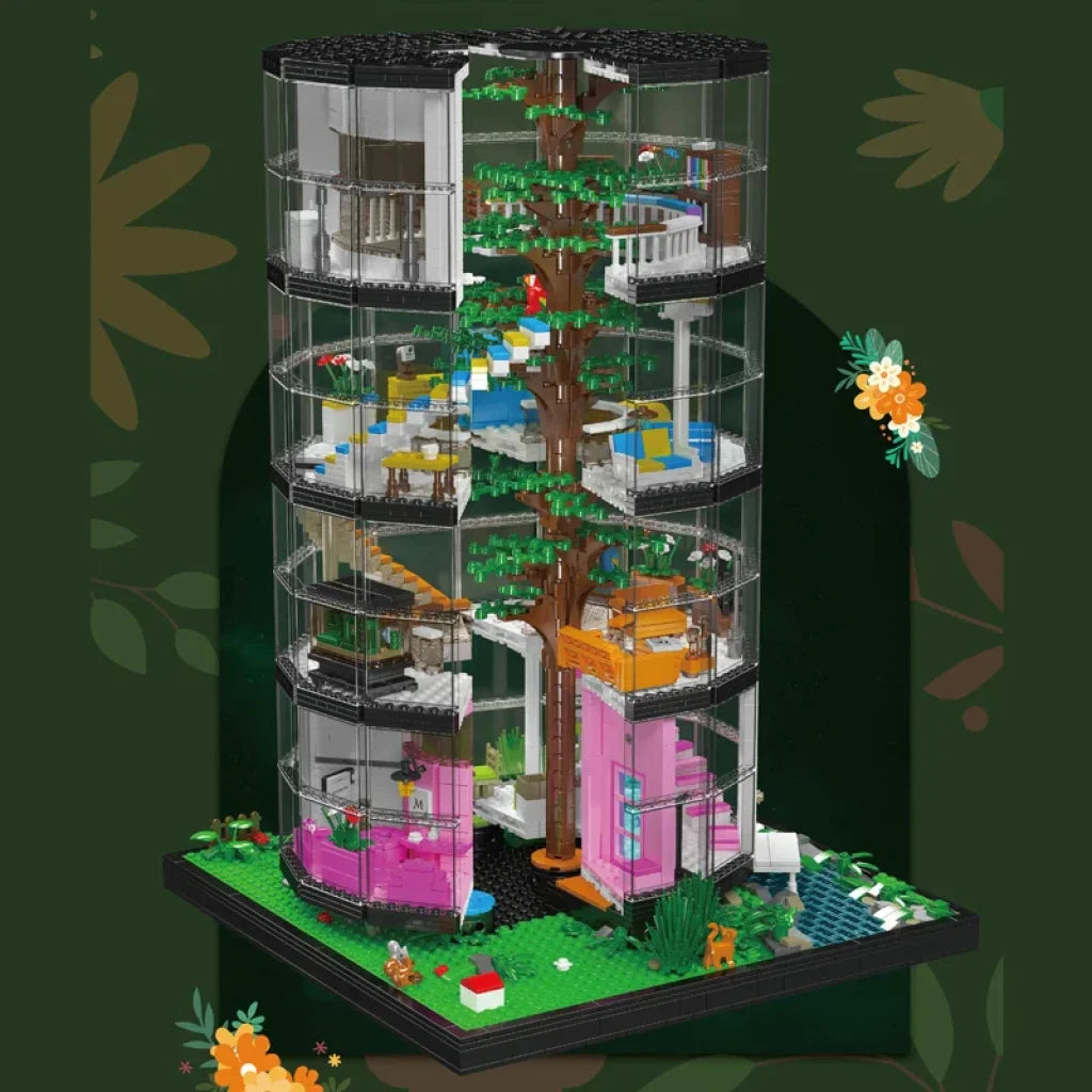 Mould King 16013 Streetview Building Block Forest Villa A Tree In The House Mould King