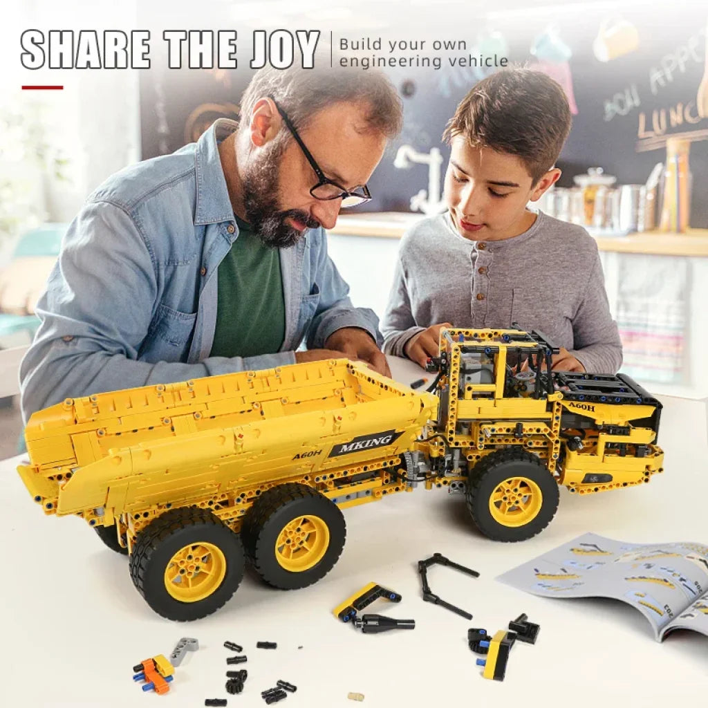 Mould King 17010 Technical Car Engineering Vehicle Toys App Rc Dump Truck Set Blocks Moc-8002 Bricks