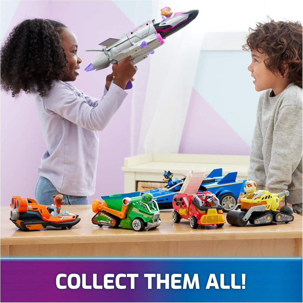 Paw Patrol Construction Toy Truck With Rubble Mighty Pups Action Figure Lights And Sounds