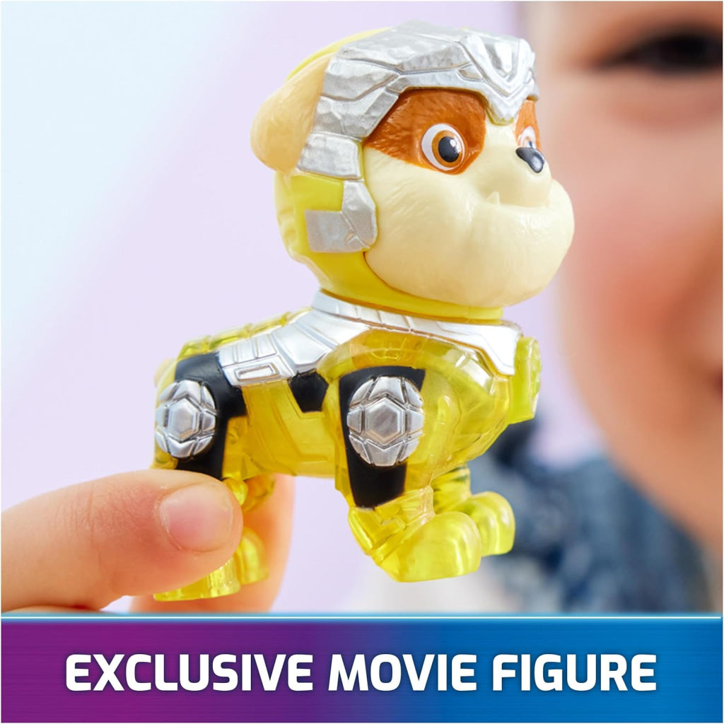 Paw Patrol Construction Toy Truck With Rubble Mighty Pups Action Figure Lights And Sounds