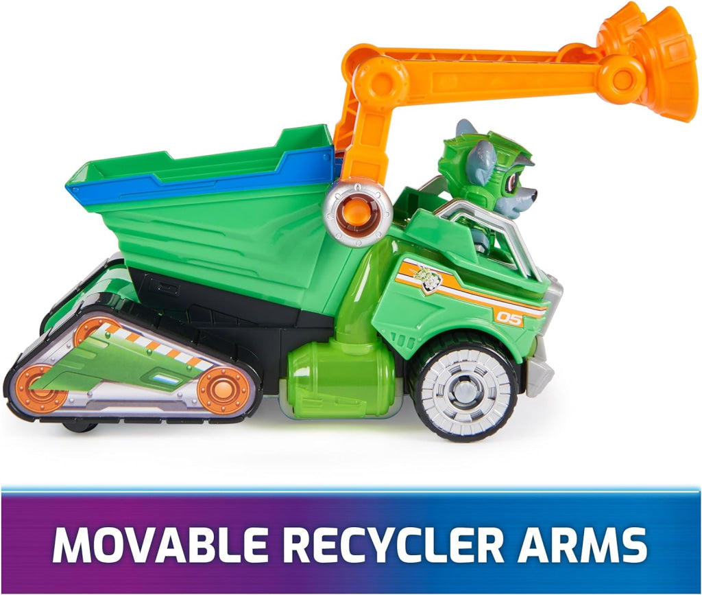 Paw Patrol Toy Garbage Truck Recycler With Rocky Mighty Pups Action Figure Lights And Sounds