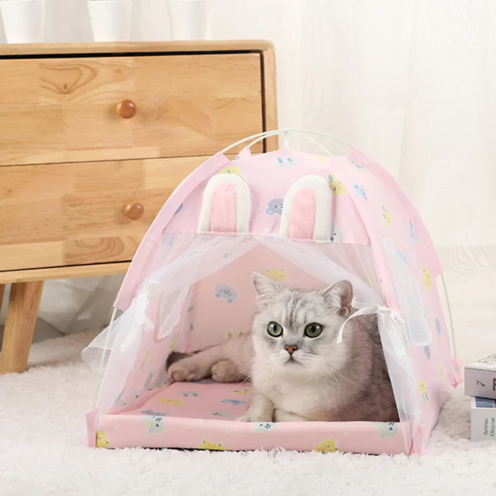 Pet Tent Bed Warm Cushions - rabbit / L 50x50cm / CHINA