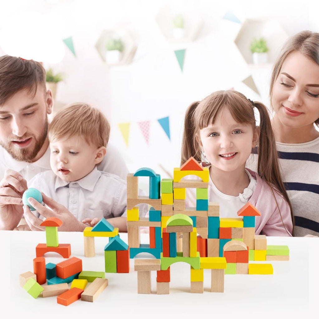 PHOOHI Wooden Classic 100pcs Blocks - PHOOHI