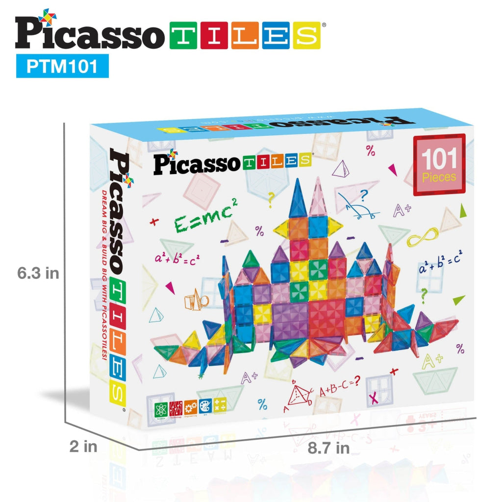 PicassoTiles Magnetic Tile Mini Diamond Set 101 Pieces - PICASSOTILES