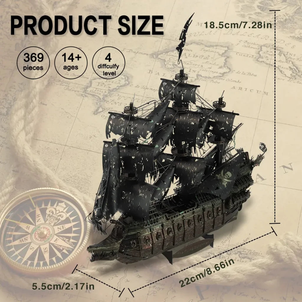 Piececool 3D Metal Puzzle The Flying Dutchman Model Building Kits Pirate Ship Jigsaw