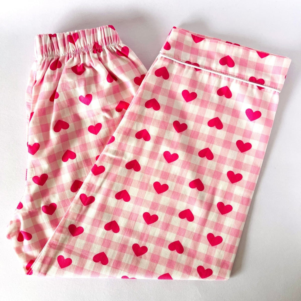 Pink Checks with Hearts Pyjamas - Pyjamas