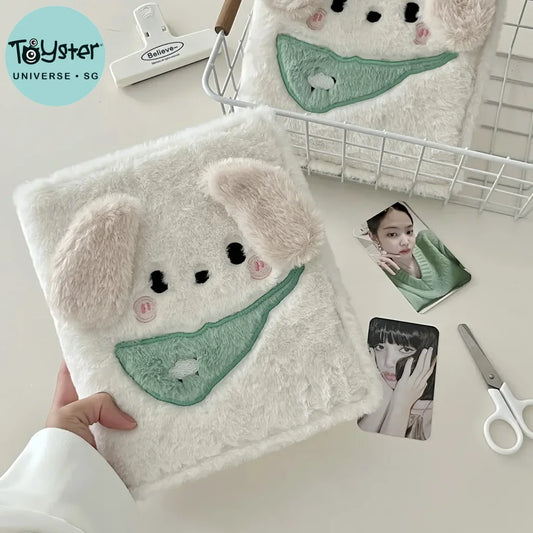 Plush Dog A6 Binder Photocard Holder With 10Pcs Inner Pages