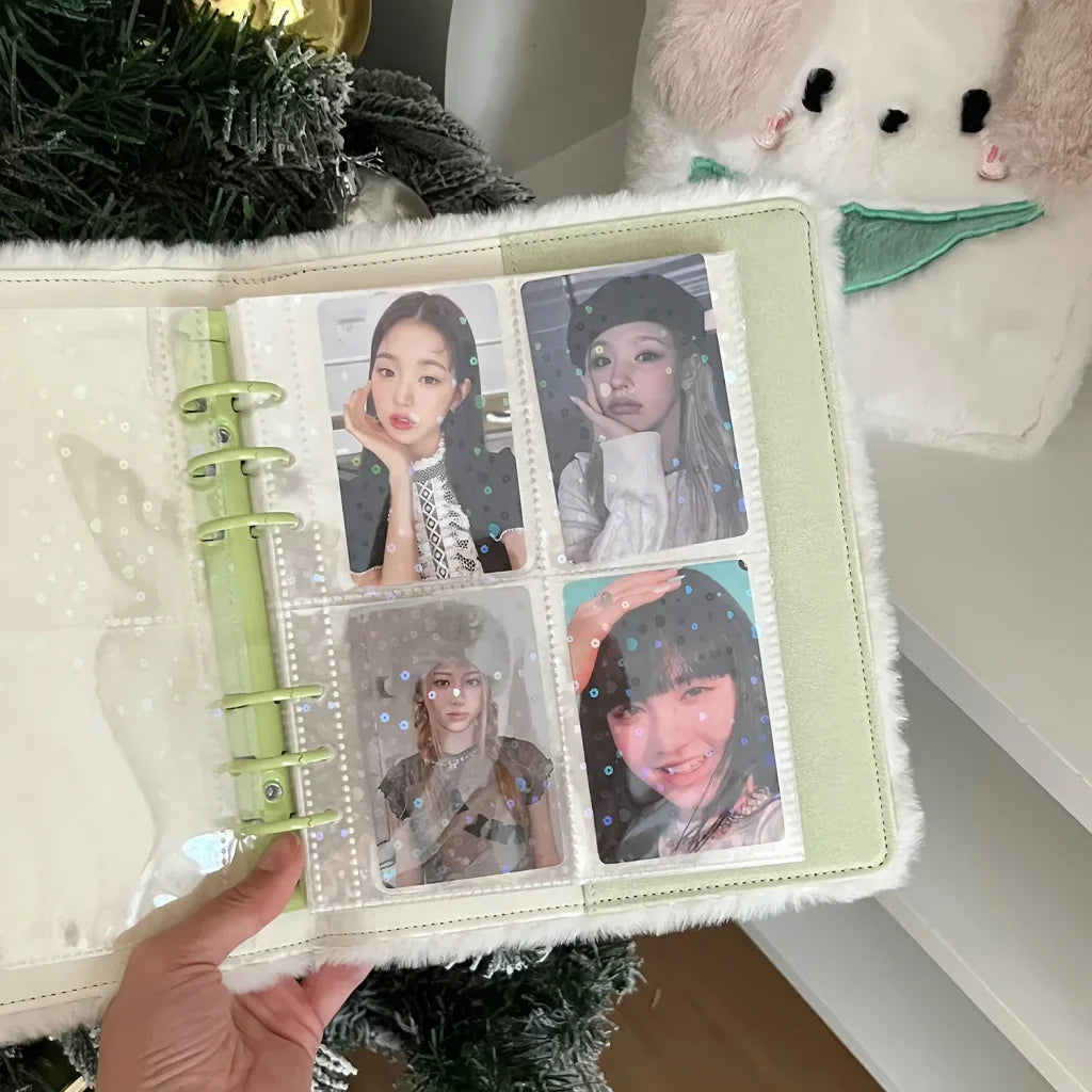Plush Dog A6 Binder Photocard Holder With 10Pcs Inner Pages
