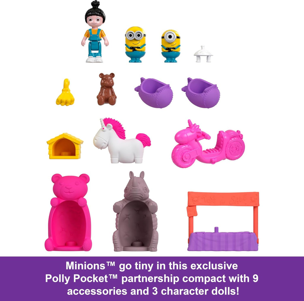 Polly Pocket Playset Minions Collectible Compact With 9 Accessories