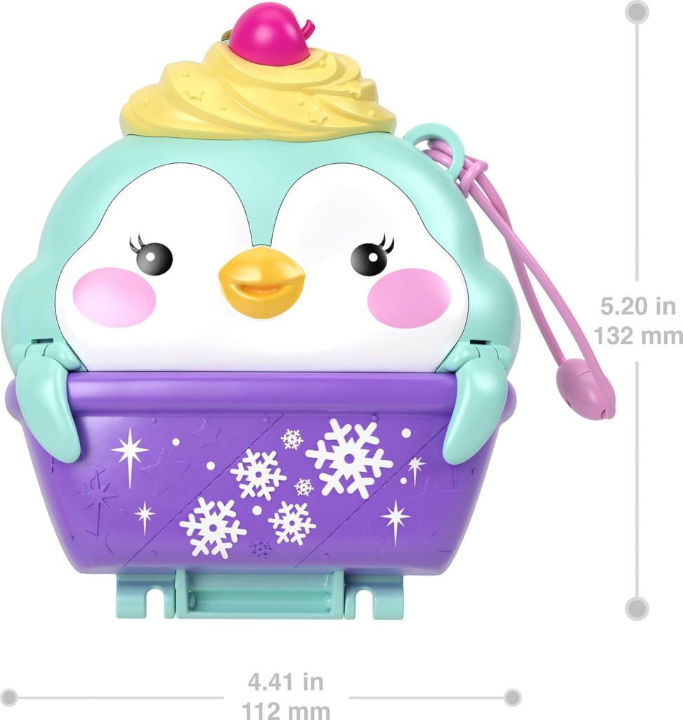 Polly Pocket Travel Toy With Fidget Exterior Snow Sweet Penguin Compact 12 Accessories