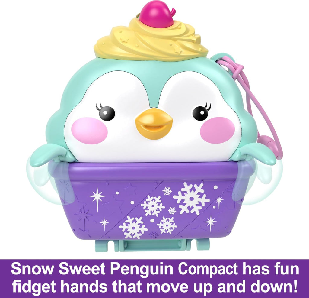 Polly Pocket Travel Toy With Fidget Exterior Snow Sweet Penguin Compact 12 Accessories