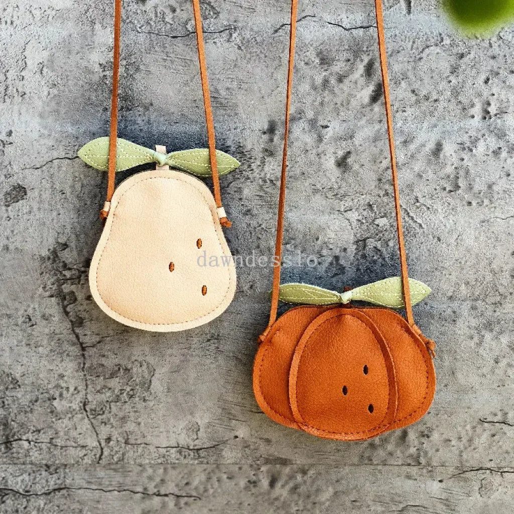 Pu Leather Crossbody Bag Pumpkin Pear Ladybug
