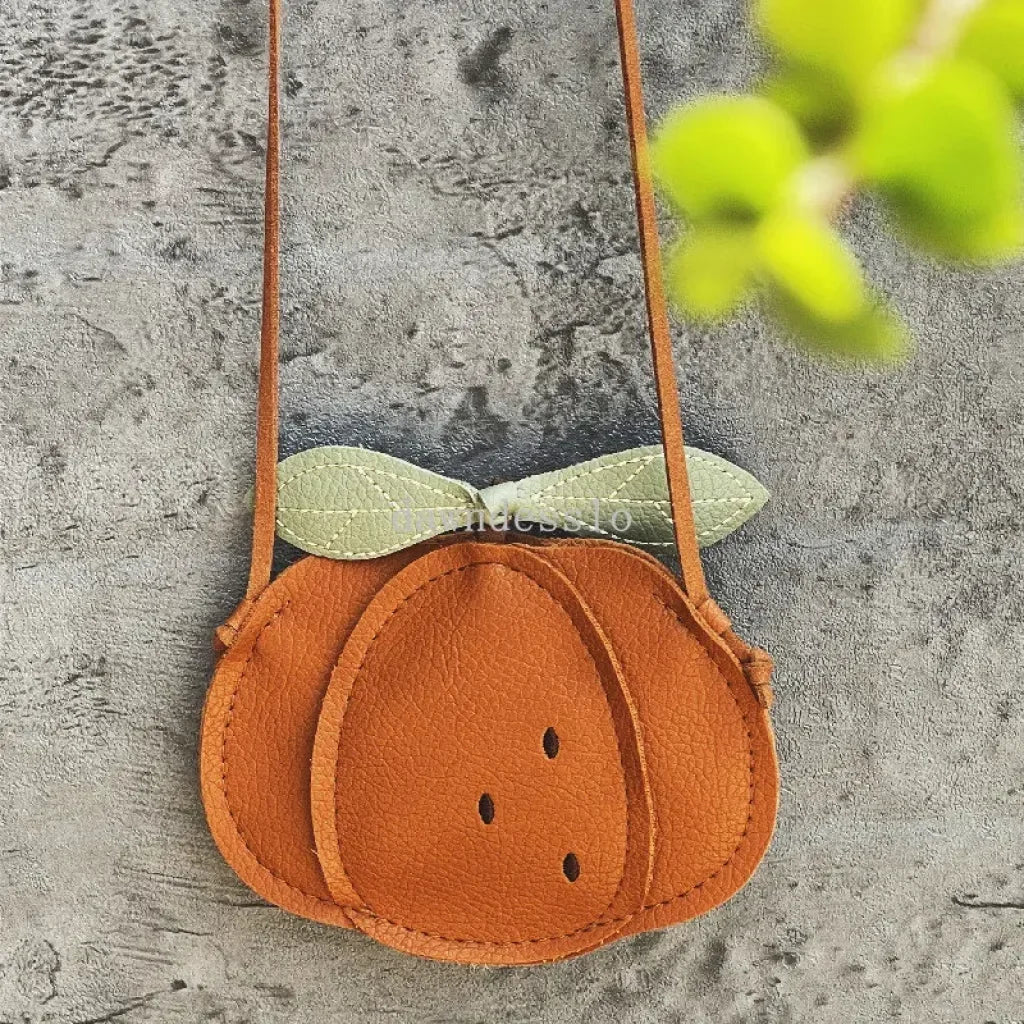 Pu Leather Crossbody Bag Pumpkin Pear Ladybug