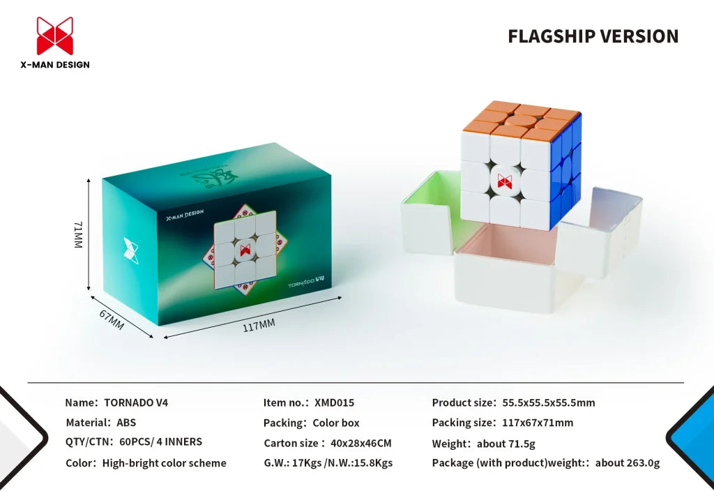 QiYi X-MAN Tornado V4 M 3x3 Magic Cube - Flagship