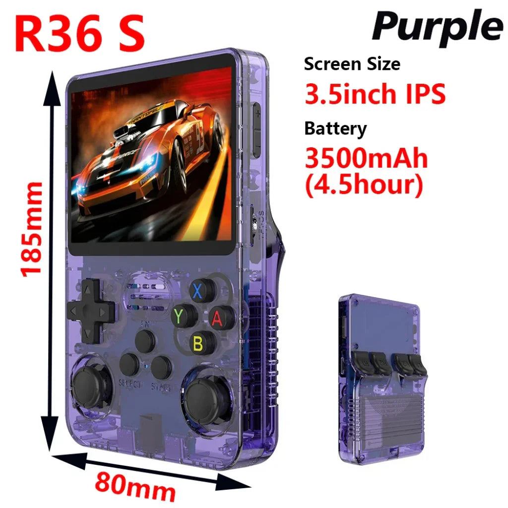 R36S Handheld Game Console 20000+ Games - R36S Purple / 128GB