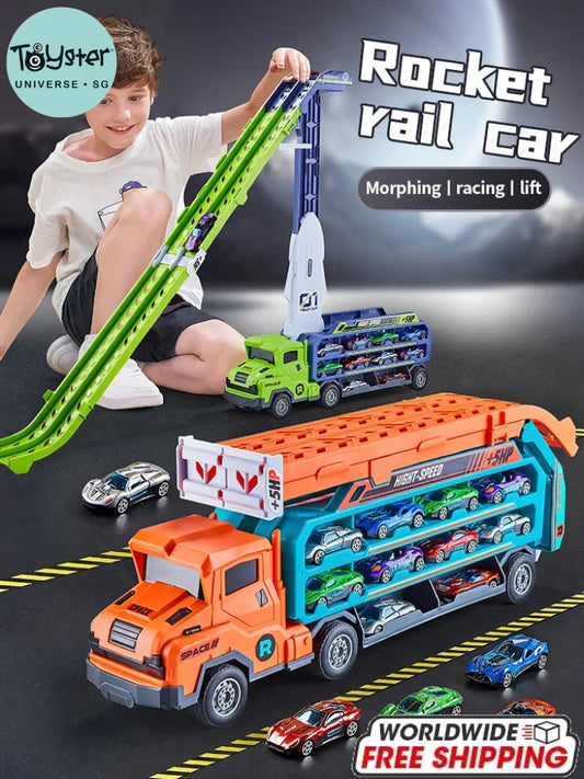 Racetrack Car-Rocket Lift Transformed Racing Car