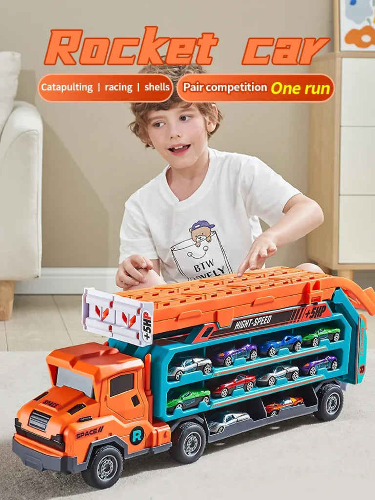 Racetrack Car-Rocket Lift Transformed Racing Car