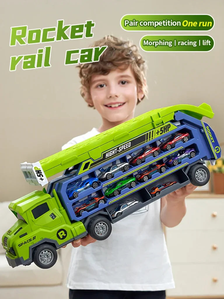 Racetrack Car-Rocket Lift Transformed Racing Car