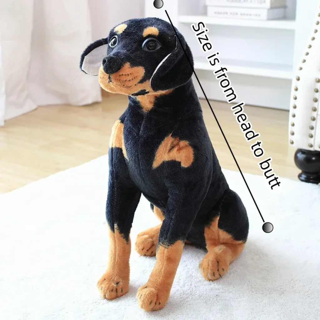 Realistic Stuffed Animals Pet Black Dog Stand / About 25-30Cm