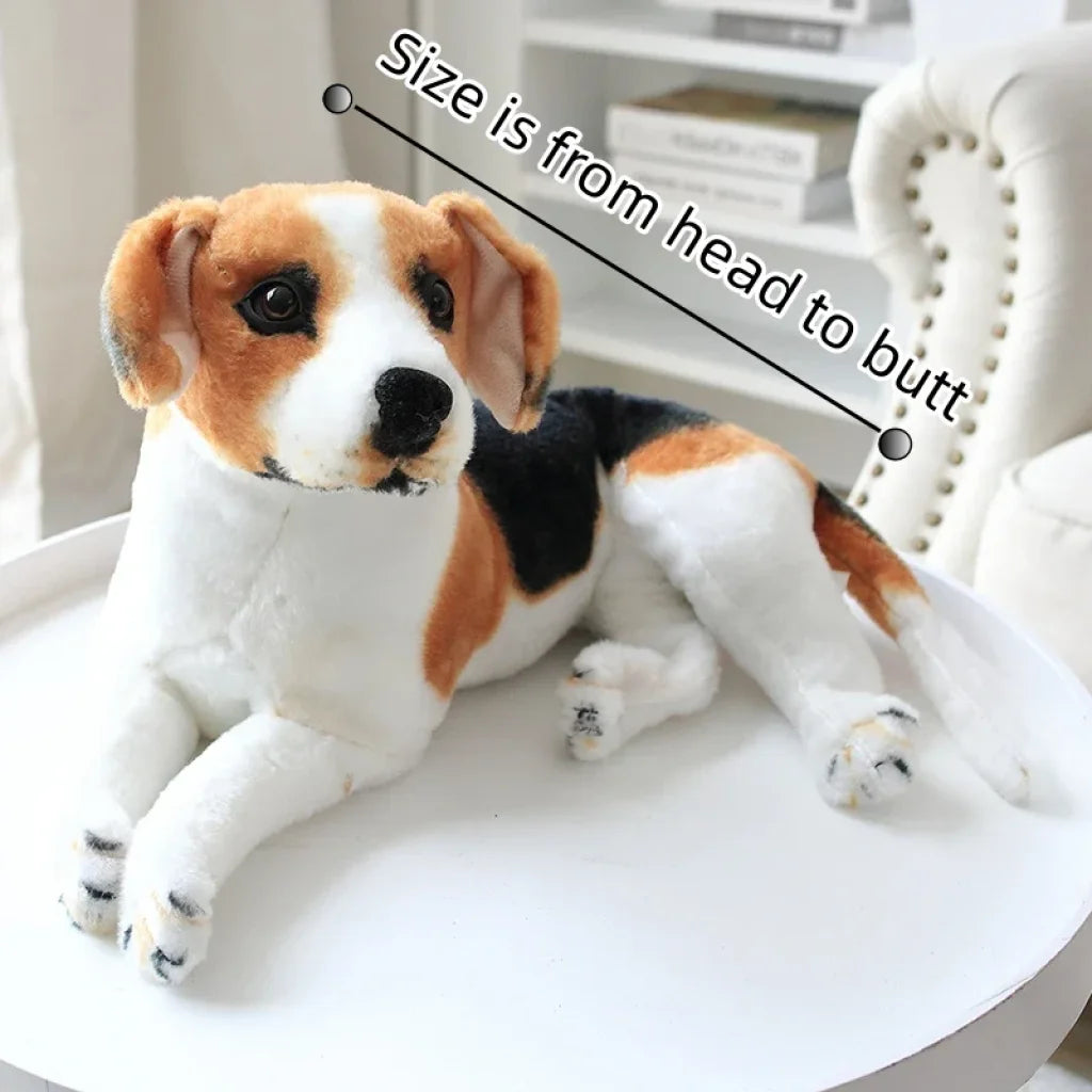 Realistic Stuffed Animals Pet White Yellow Lying / About 25-30Cm