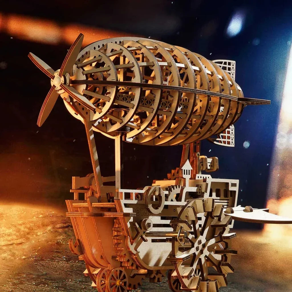 Robotime Rokr Air Vehicle Mechanical Airship 3D Wooden Puzzle Lk702 Dropship