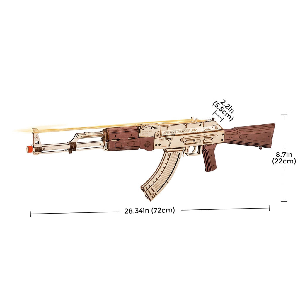 Robotime ROKR AK-47 Assault Rifle Toy Gun 3D Wooden Puzzle LQ901 Green - Dropship
