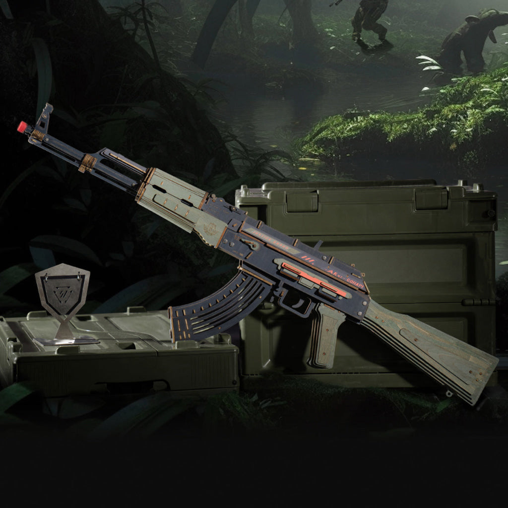 Robotime ROKR AK-47 Assault Rifle Toy Gun 3D Wooden Puzzle LQ901 Green - Dropship