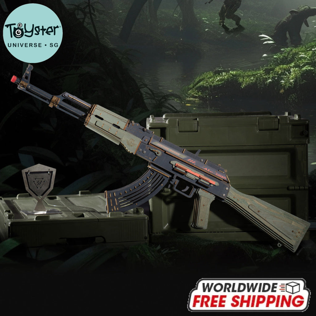 Robotime ROKR AK-47 Assault Rifle Toy Gun 3D Wooden Puzzle LQ901 Green - Dropship
