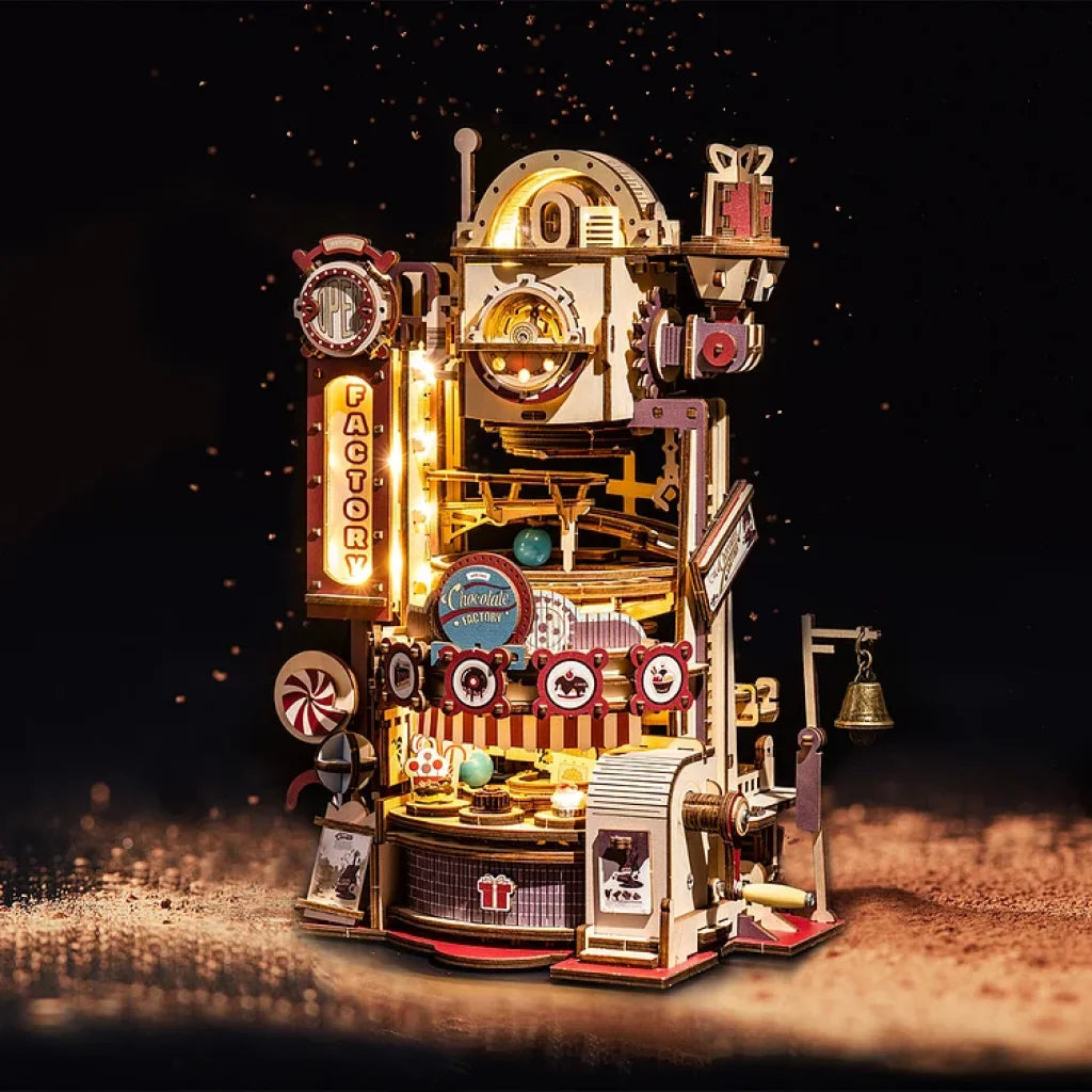 Robotime Rokr Chocolate Factory Marble Run 3D Wooden Puzzle Lga02 Dropship