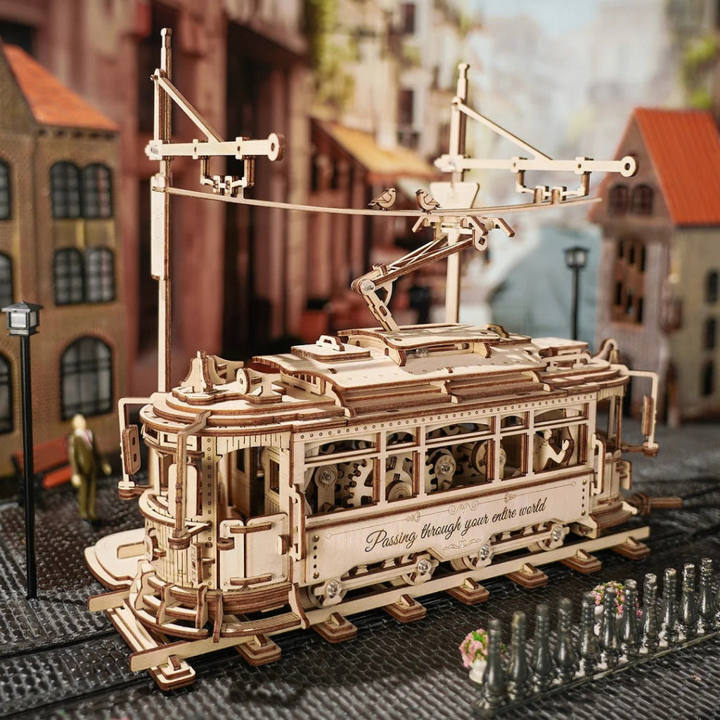 Robotime Rokr Classic City Tram 3D Wooden Puzzle Lk801 Dropship