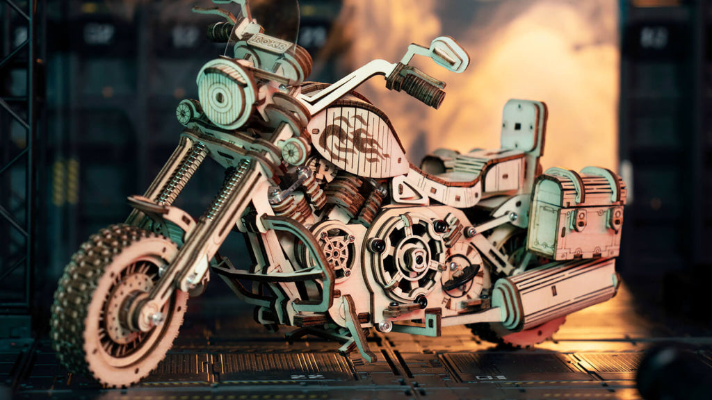 Robotime Rokr Cruiser Motorcycle Lk504 3D Wooden Puzzle Dropship