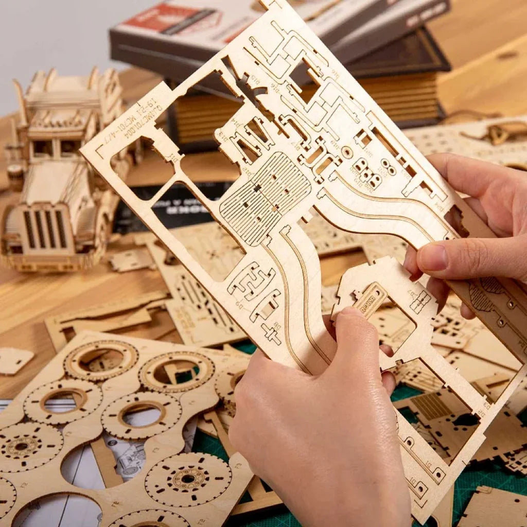 Robotime Rokr Grand Prix Car Scale Model 3D Wooden Puzzle Mc401 Dropship