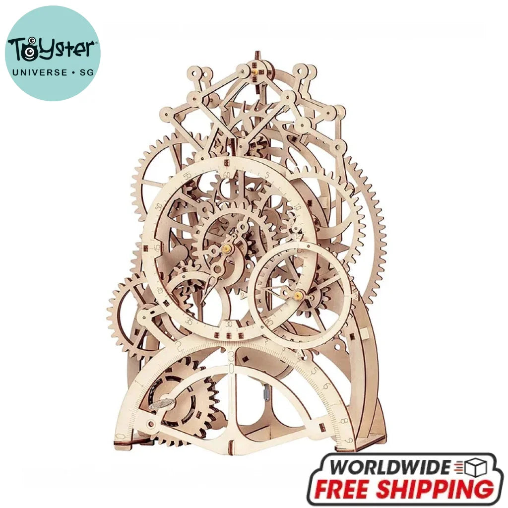 Robotime Rokr Pendulum Clock Mechanical Gears 3D Wooden Puzzle Lk501 Dropship