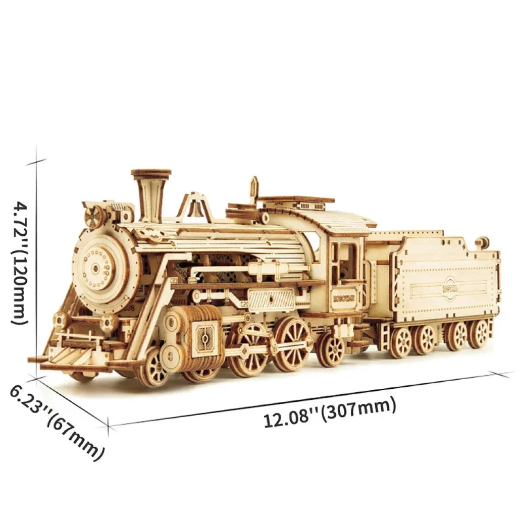 Robotime Rokr Prime Steam Express Train 3D Wooden Puzzle Mc501 Dropship