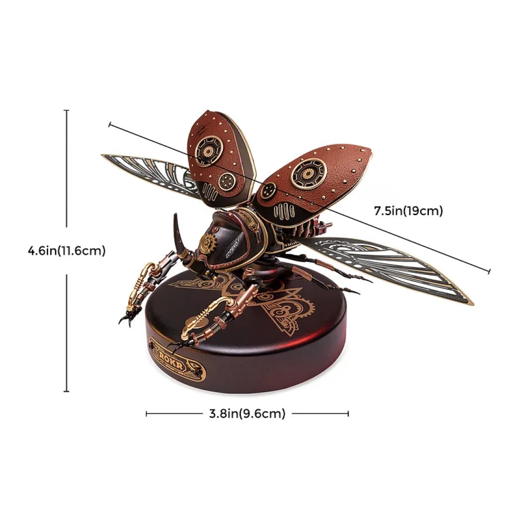 Robotime Rokr Rhinoceros Beetle Model Diy 3D Puzzle Mi01 Dropship