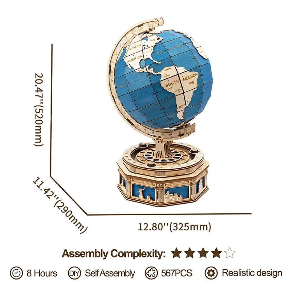 Robotime Rokr The Globe Model 3D Wooden Puzzle St002 Dropship