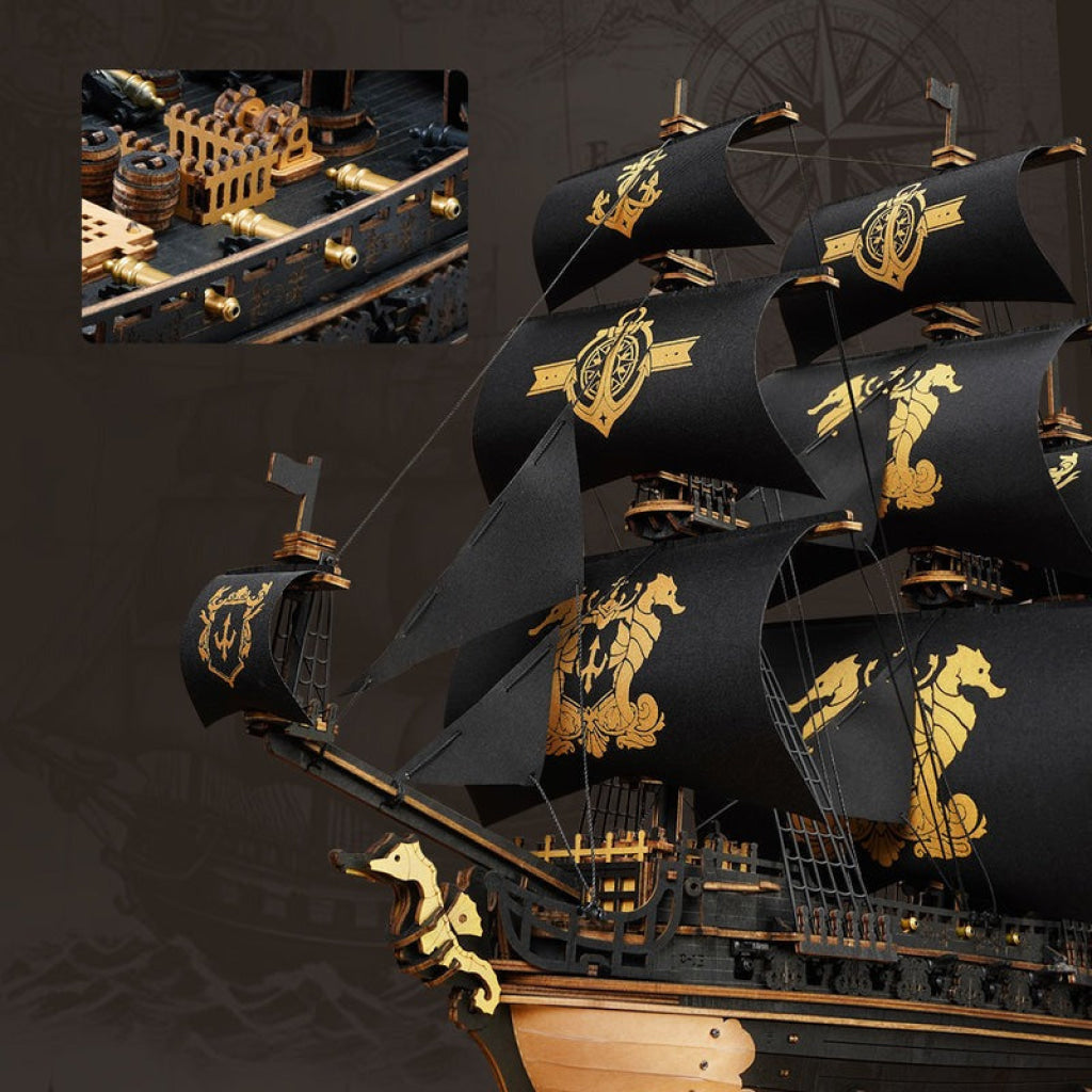 Robotime ROKR The Seahorse Barque 3D Wooden Puzzle MCB02 Dropship