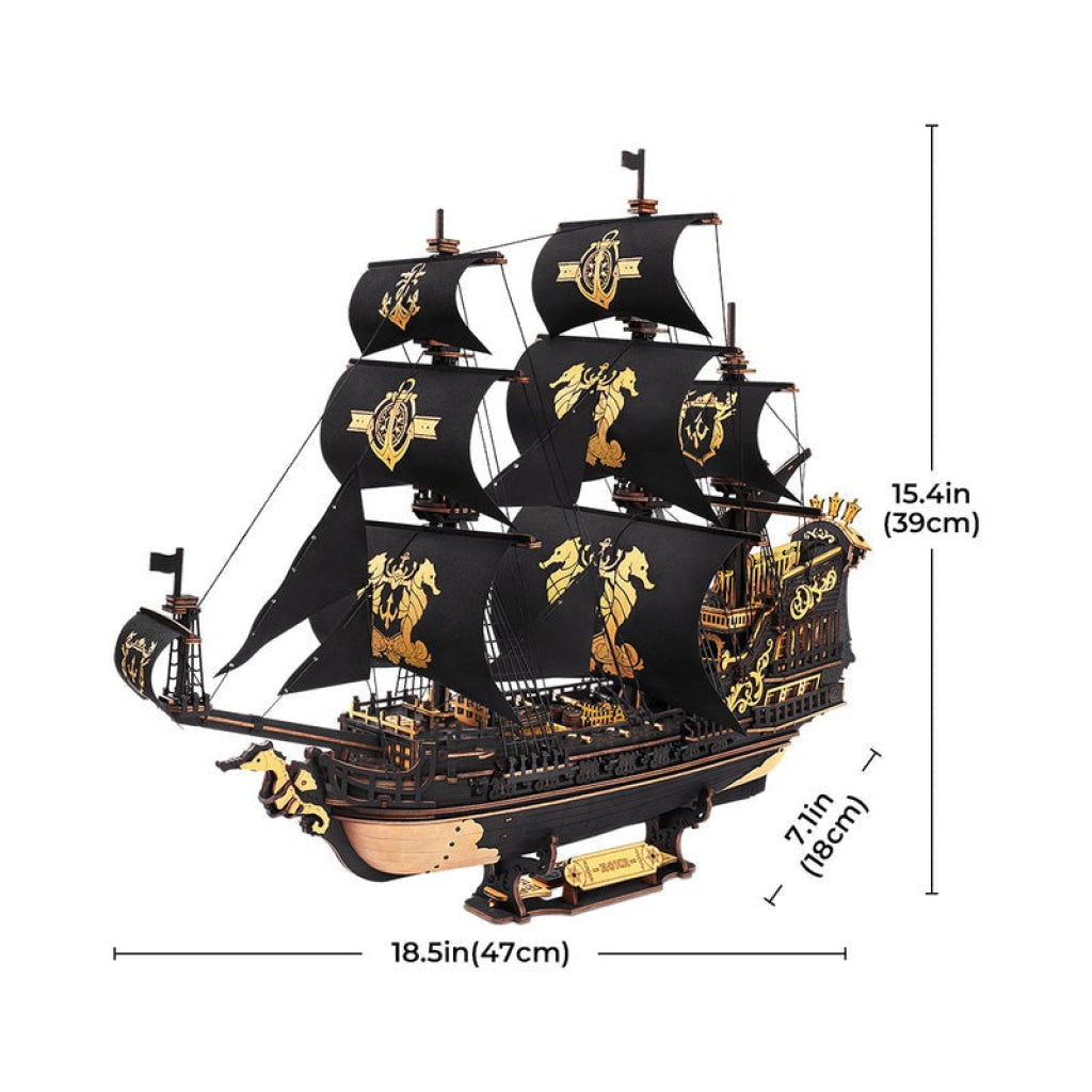 Robotime ROKR The Seahorse Barque 3D Wooden Puzzle MCB02 Dropship