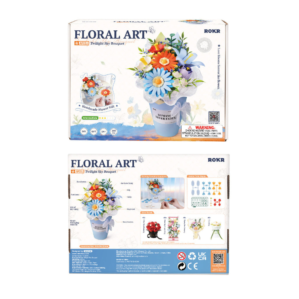 Robotime ROKR Twilight Sky Bouquet DIY Flower 3D Puzzle AF03J - Dropship