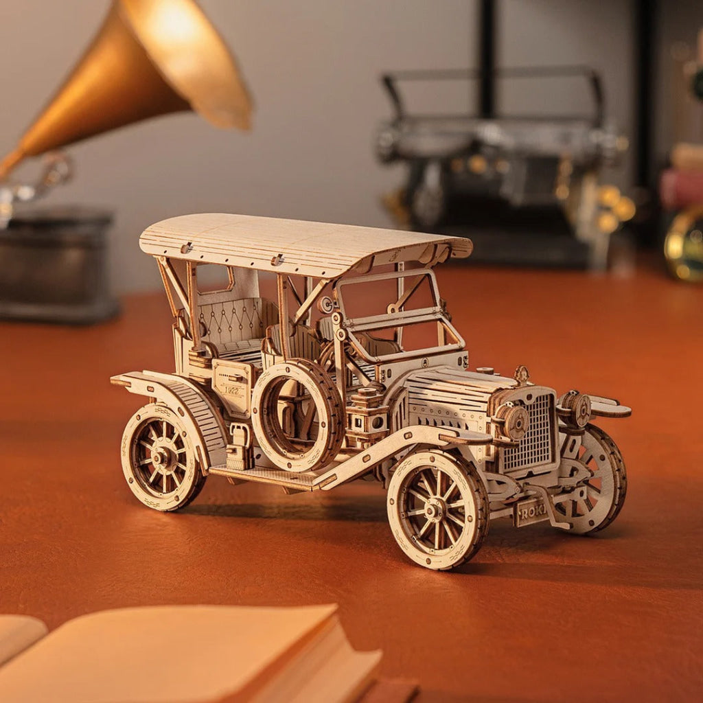 Robotime Rokr Vintage Car 3D Wooden Puzzle Mc801 Dropship