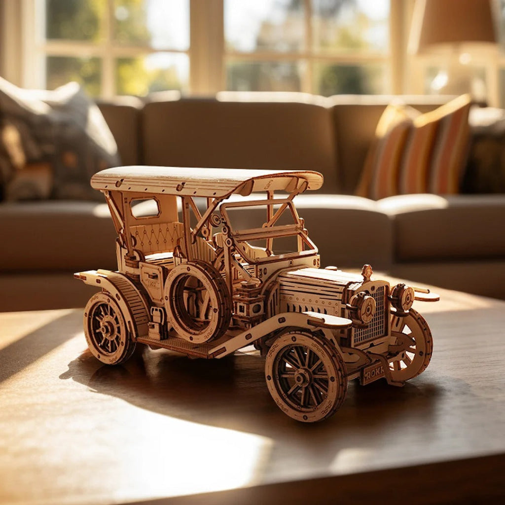 Robotime Rokr Vintage Car 3D Wooden Puzzle Mc801 Dropship