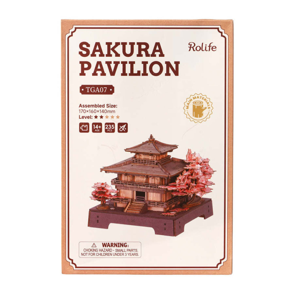 Robotime Rolife 3D Wooden Puzzle - Sakura Pavilion TGA07 - Dropship