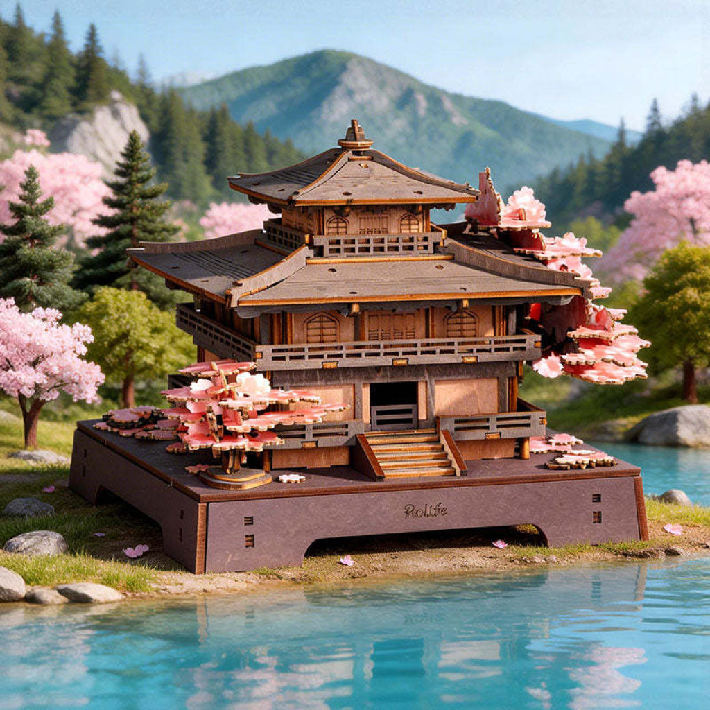 Robotime Rolife 3D Wooden Puzzle - Sakura Pavilion TGA07 - Dropship
