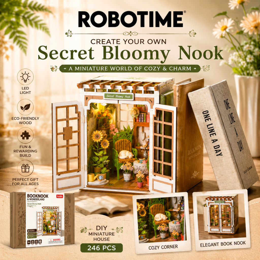 Robotime Rolife DIY Book Nook Kit - Secret Bloomy Nook TGE04 - Dropship