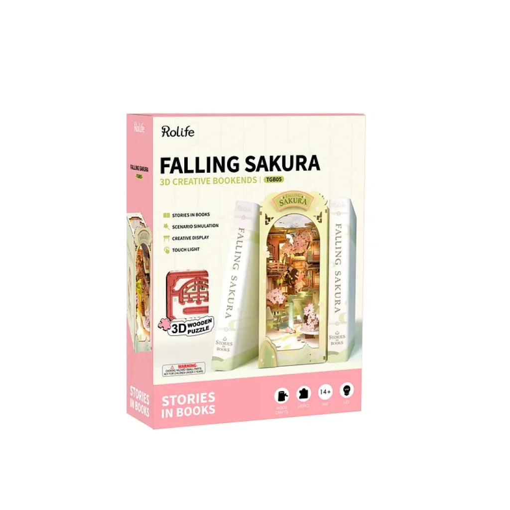 Robotime Rolife Falling Sakura Diy Book Nook Shelf Insert Tgb05 Dropship
