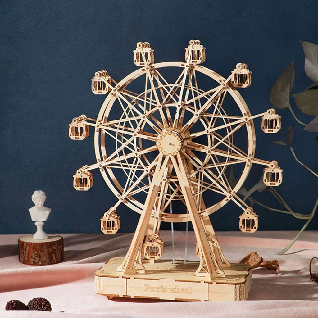 Robotime Rolife Ferris Wheel 3D Wooden Puzzle Music Box Tgn01 Dropship