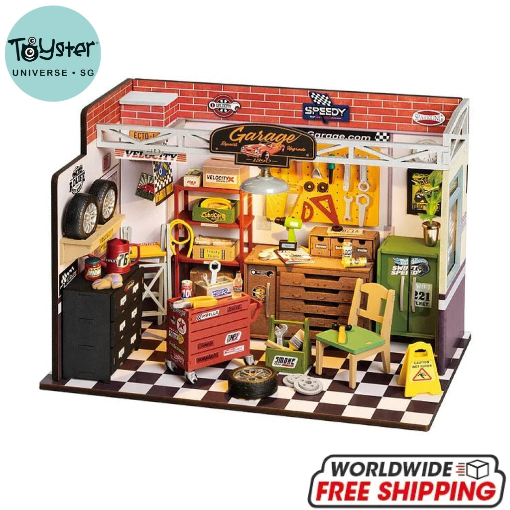 Robotime Rolife Garage Workshop Diy Miniature House Kit Dg165 Dropship