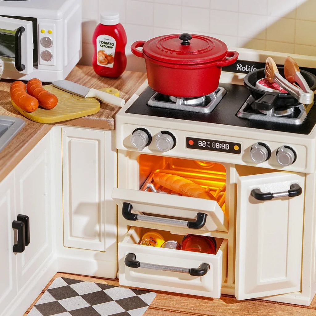 Robotime Rolife Happy Meals Kitchen Diy Plastic Miniature House Dw008 Dropship