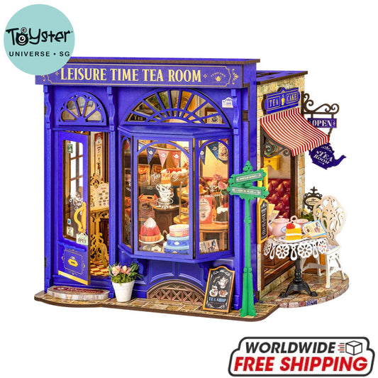 Robotime Rolife Leisure Time Tea Room DIY Miniature House DG171 Dropship