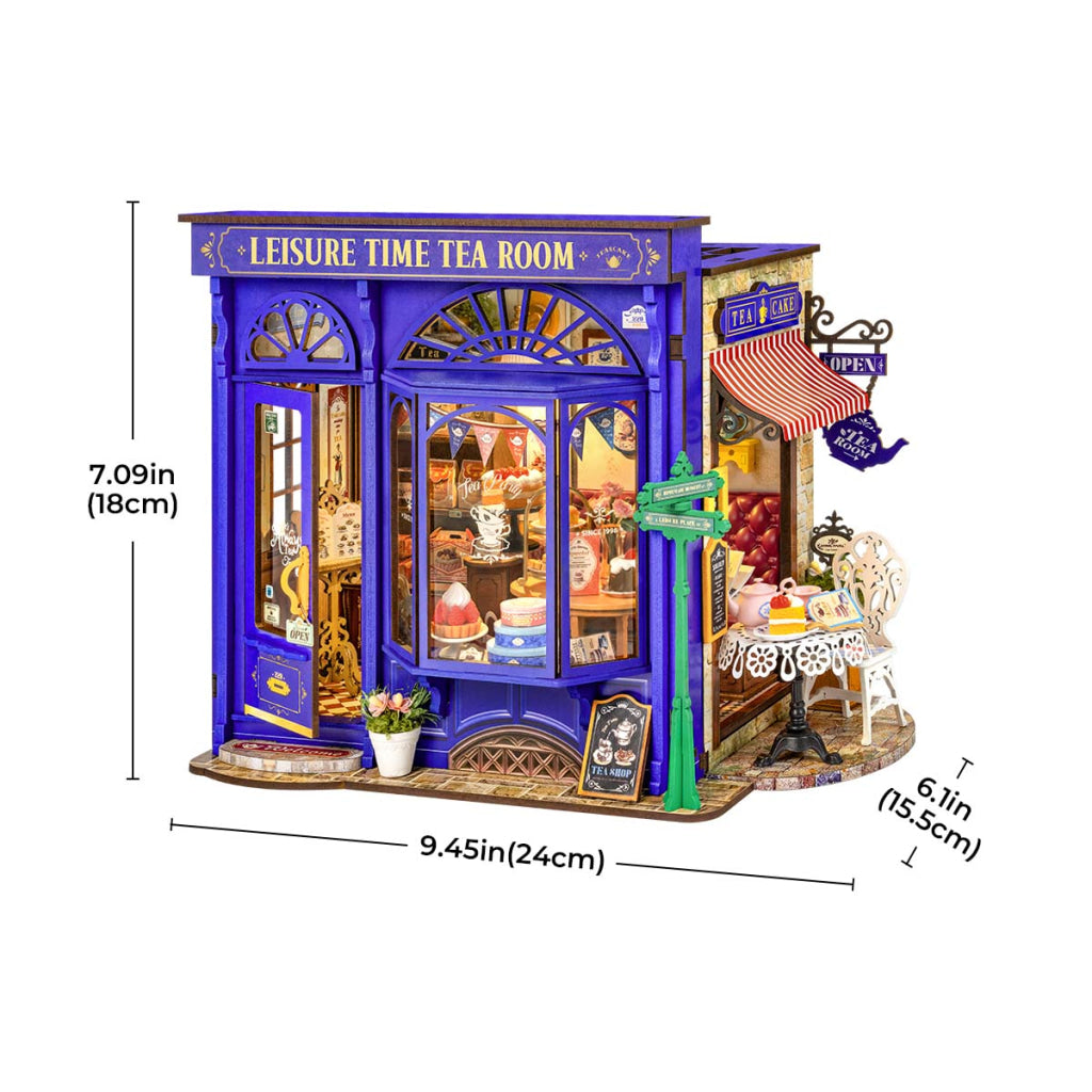 Robotime Rolife Leisure Time Tea Room DIY Miniature House DG171 Dropship